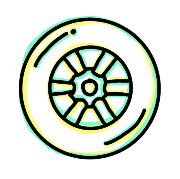 Trailer Tyre Drawn Icon